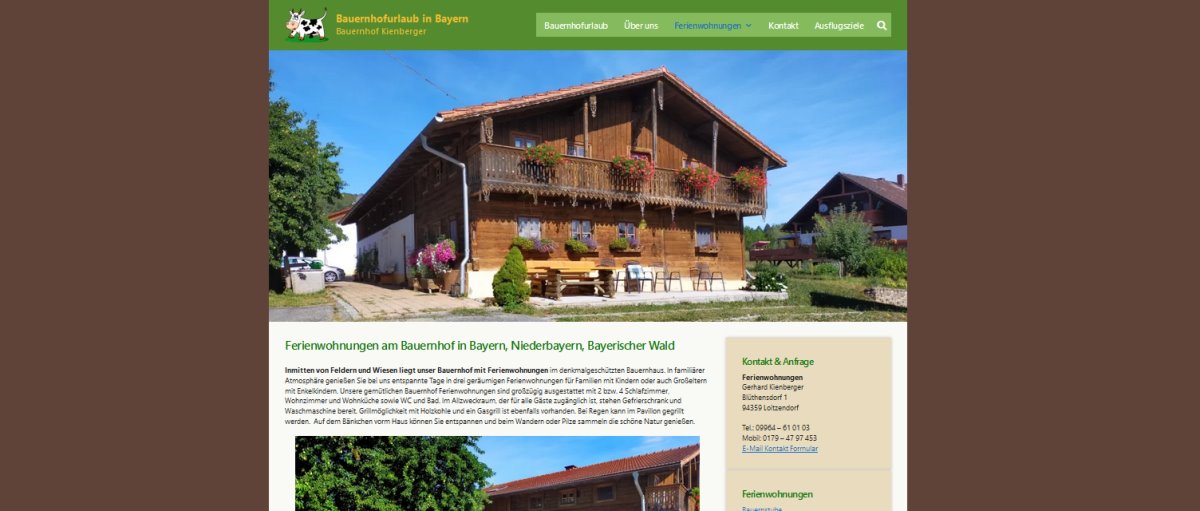 Homepage Erstellung Bauernhofurlaub in Niederbayern Straubing