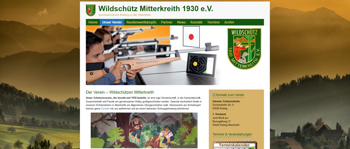 Günstige Vereinswebsite erstellen lassen fürn Schützenverein in Roding