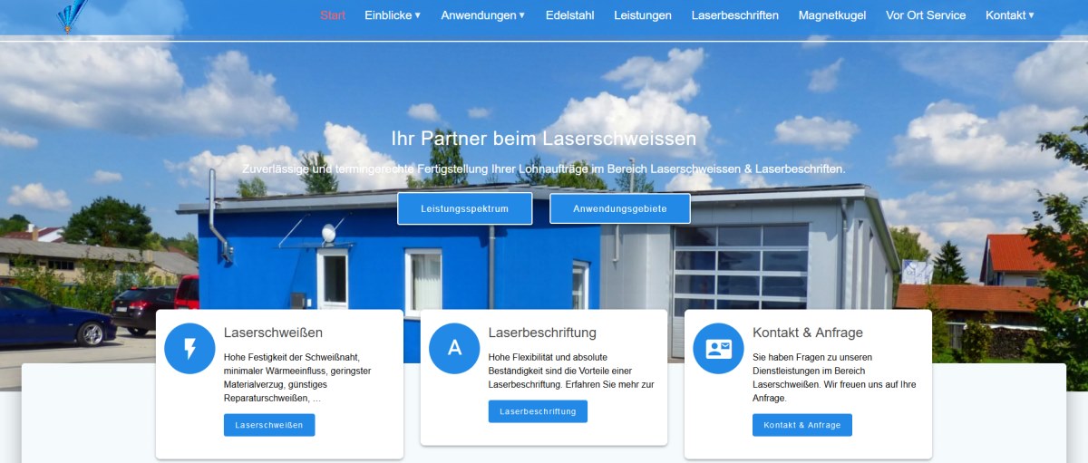 Laserschweißen in Bayern Firmenwebseite erstellen bei Cham Oberpfalz