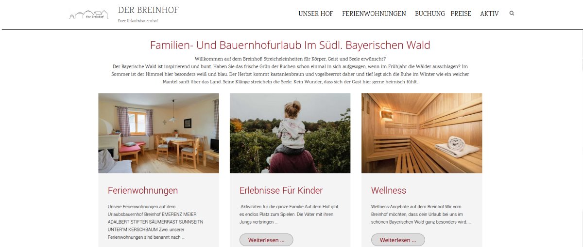 Bauernhof in Waldkirchen Hauzenberg Homepage Erstellung