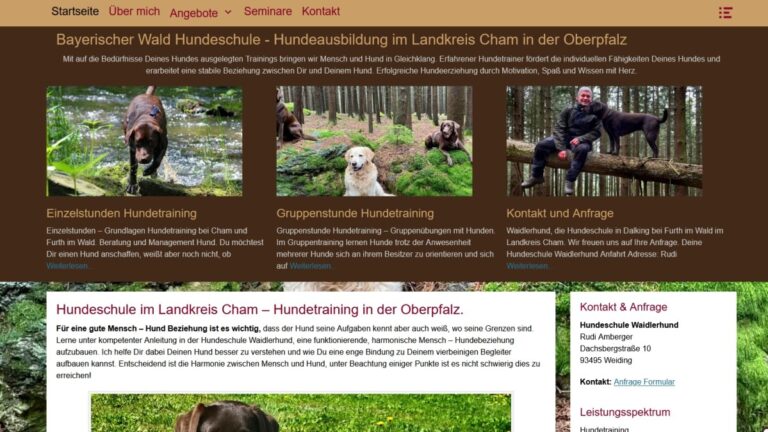 webdesign-referenzen-hundeschule-cham-hundetrainer-oberpfalz